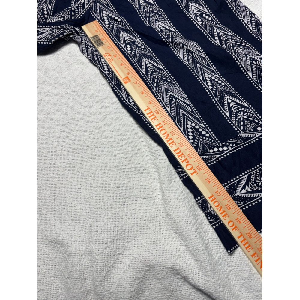 ‼️🙌‼️ Woman Within Tribal Navy & White Flounce Bodice Cullotte Jumpsuit Size 16W - Picture 4 of 12